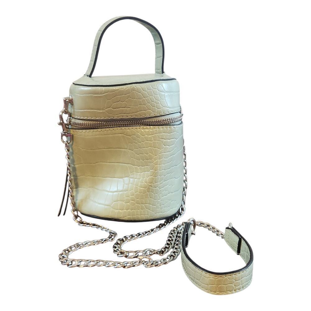 Expressions‎ NYC purse crossbody barrel bucket bag green crocodile embossed